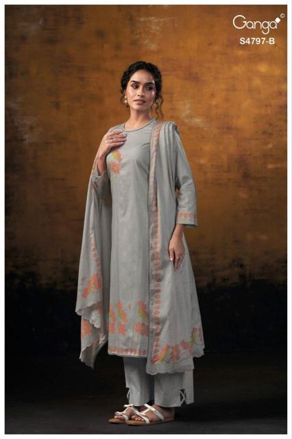 Ganga lishika 4797 wholesale cotton dress materials online shopping